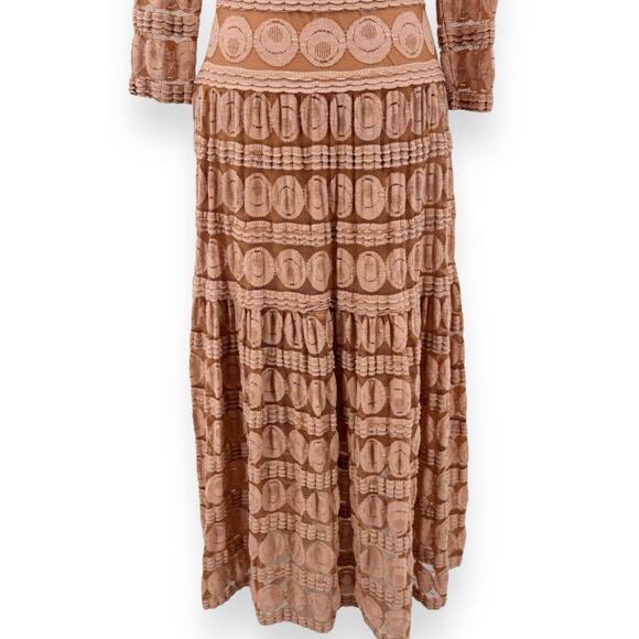 Sundance Women's Grace In Lace Midi Dress Small Orange Romantic Boho - Picture 9 of 14